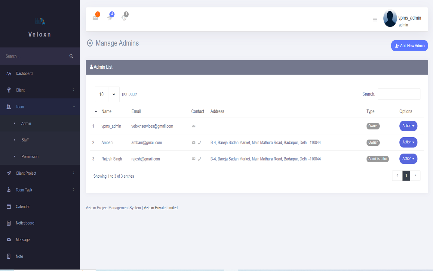 Veloxn Project Management System