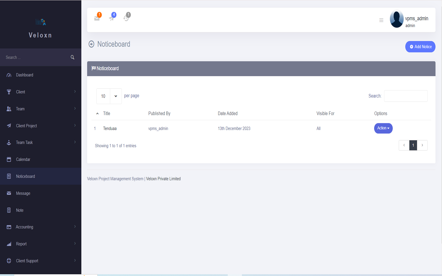 Veloxn Project Management System