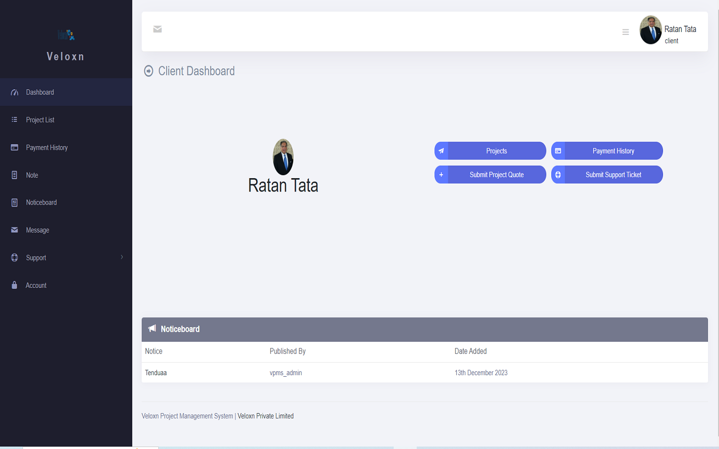 Veloxn Project Management System