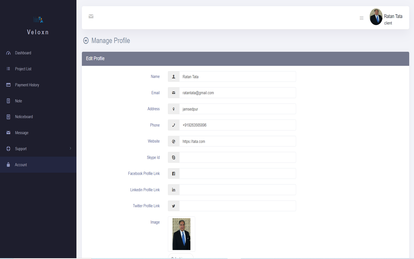 Veloxn Project Management System