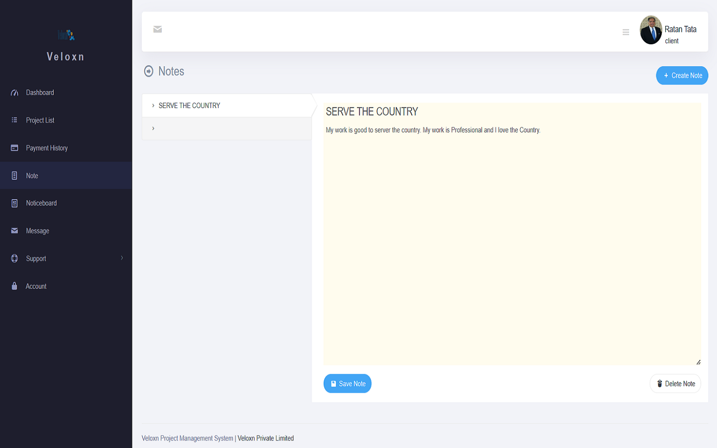 Veloxn Project Management System