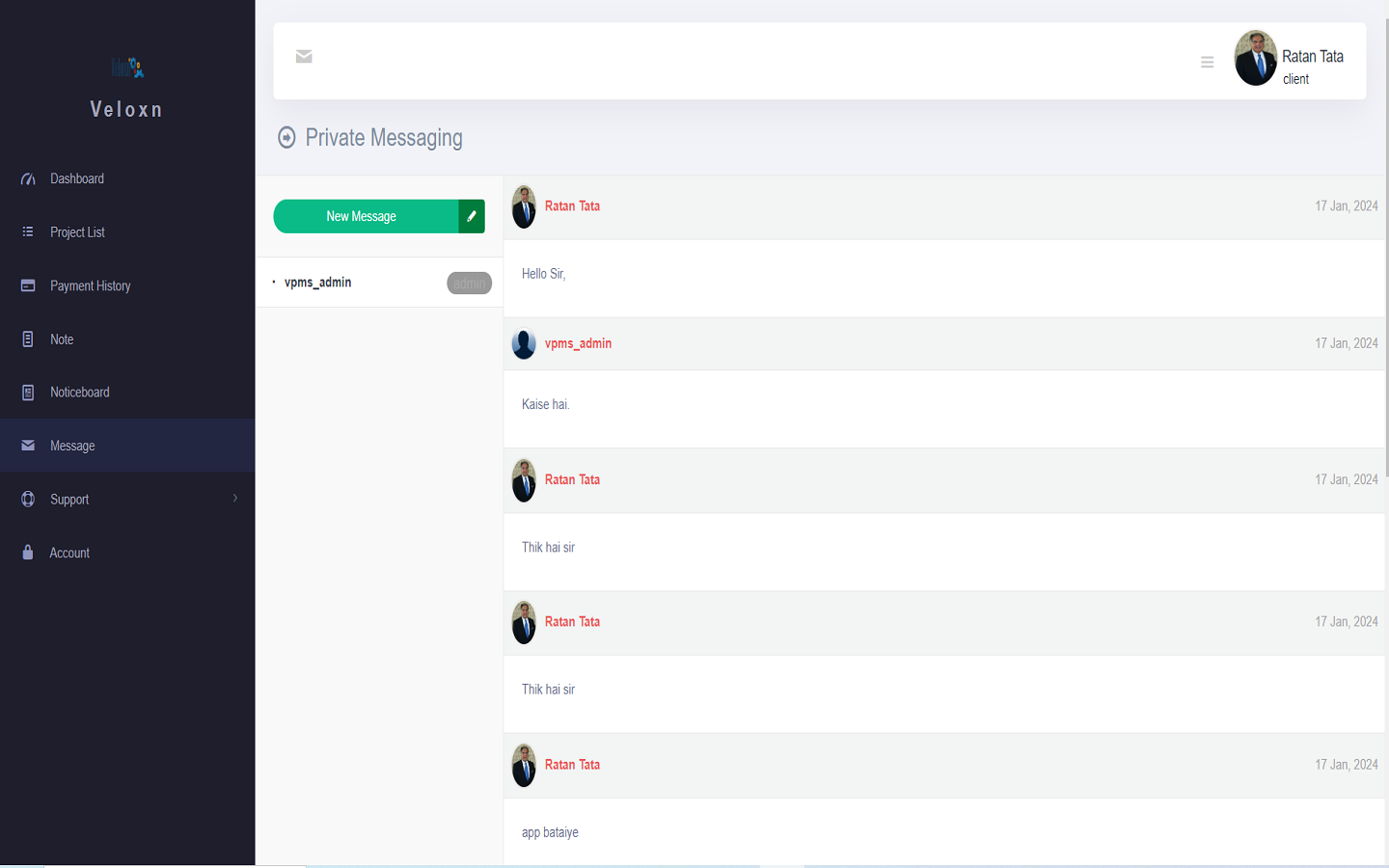 Veloxn Project Management System