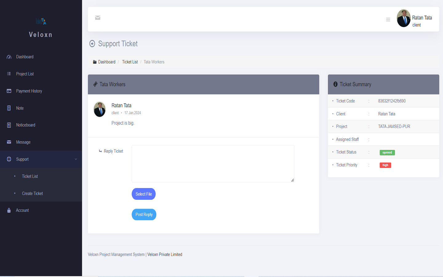 Veloxn Project Management System